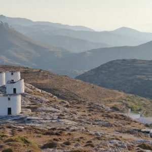 Les anciens moulins de Chora à Amorgos
