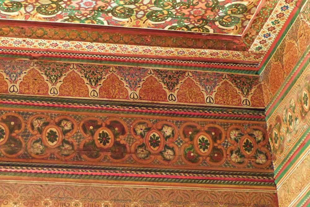 Marrakech-Palais Bahia - Détail d'un plafond
