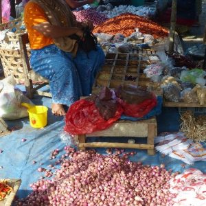 Scène de marché dans un village proche de Tetebatu