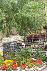 Fontaines fleuries dans le village de Besse